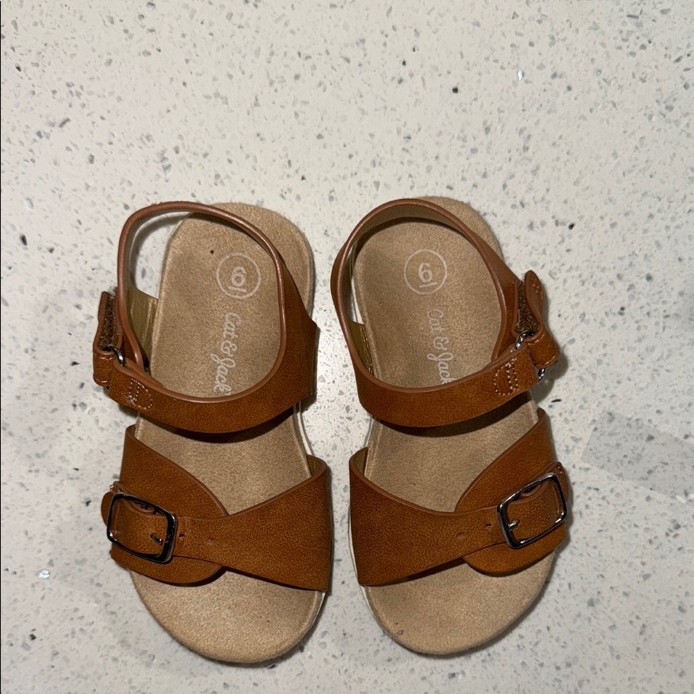 Cat & Jack Tan Kids Sandals 6